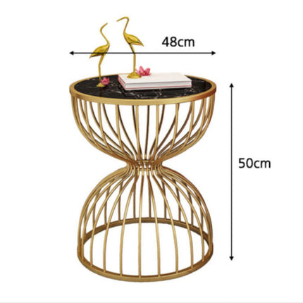 48*48*50 cm Modern furniture living room metal wire frame marble side coffee table