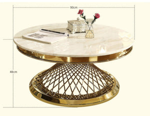 Luxury special living room furniture home goods or hotel golden tea table coffee unique modern design gold coffee table set