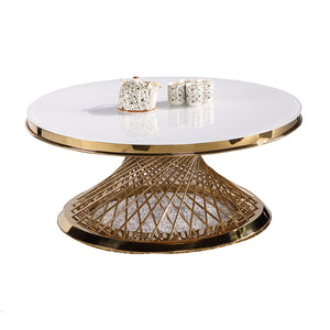 Luxury special living room furniture home goods or hotel golden tea table coffee unique modern design gold coffee table set