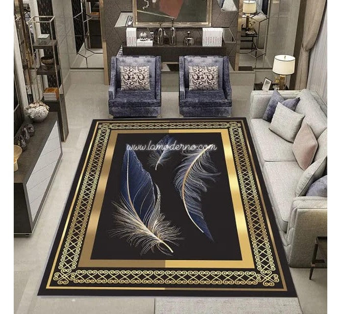 New Design luxury italian feather design Customizable Carpet from size ,color and logo Made of New Zealand WooL