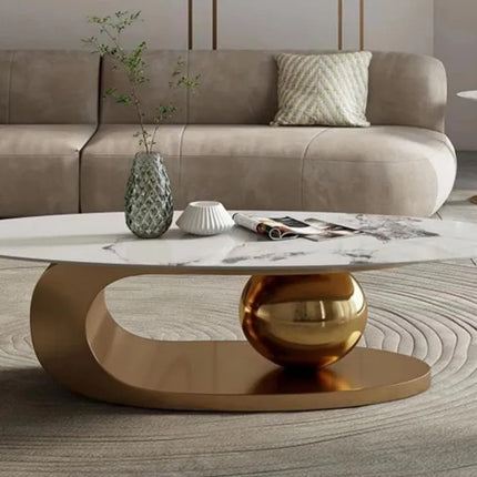 High Fashion New Design Coffee Table Set Gold sintered stone coffee Table Set Polished Arabic Style Modern Tea Table