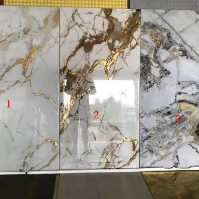 White Porcelain Gold Crystal Tiles