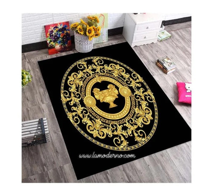 New Design luxury italian design versace gold circle Customizable Carpet from size ,color and logo Made of New Zealand WooL