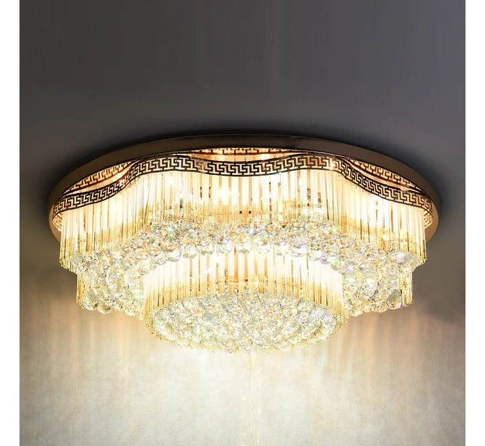 80cm pure 304 stainless steel K9 crystals Led light Versace Inspired Italian Chandelier Tri color with Remote Control