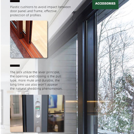 Luxury Style Aluminums Frame Wood Grain Sliding Doors for Kitchen Entry (PLEASE SEND YOUR SIZE)