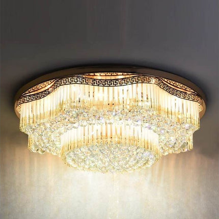 80cm K9 Crystals Stainless Steel gold Nordic luxury led round modern ceiling light wholesale high quality modern crystal ceiling lamp