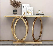 Загрузить изображение в средство просмотра галереи, Gold Marble Console Table Nordic Style Modern Furniture Stainless Steel Metal Console Tables
