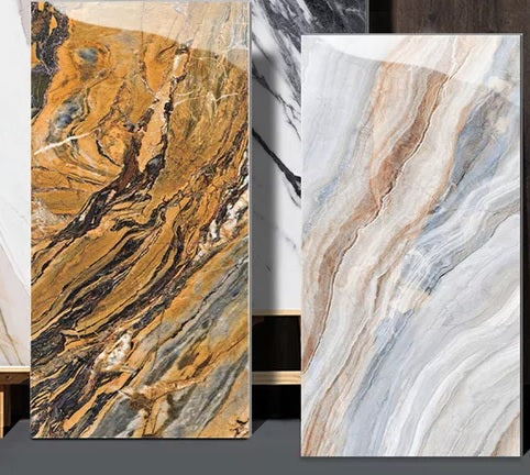 Luxury Golden Surface Tile 3d Effect Bathroom Ceramic Floor Tile Glazed Wall Tiles per box 120x60