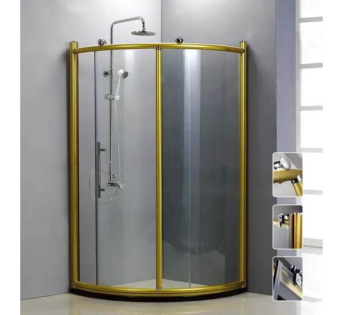golden stainless steel gold frame shower enclosure