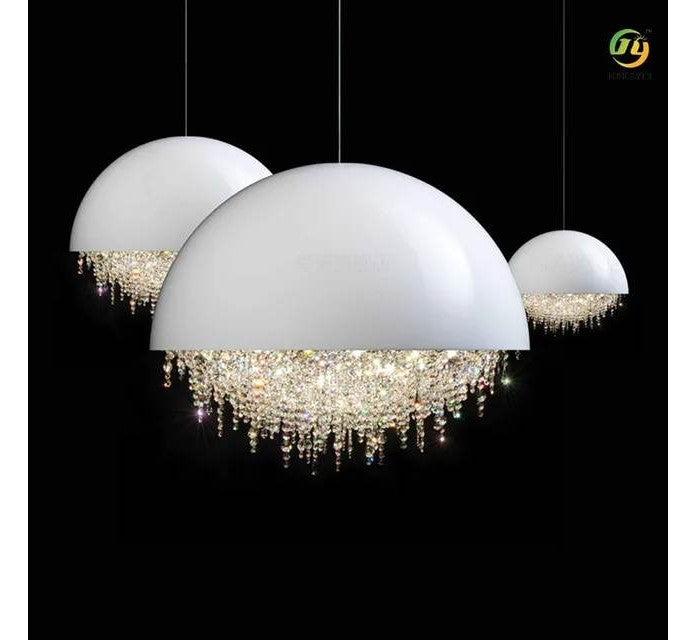 View larger image Modern luxury decorative crystal chandeliers white black led pendant lights hotel living room dining ceiling chandelier