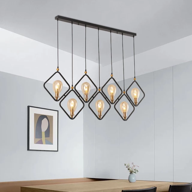 Glass E14 LED Pendant Light Indoor Living Room Restaurant Hanging Modern Chandelier