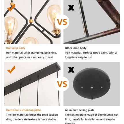 Glass E14 LED Pendant Light Indoor Living Room Restaurant Hanging Modern Chandelier