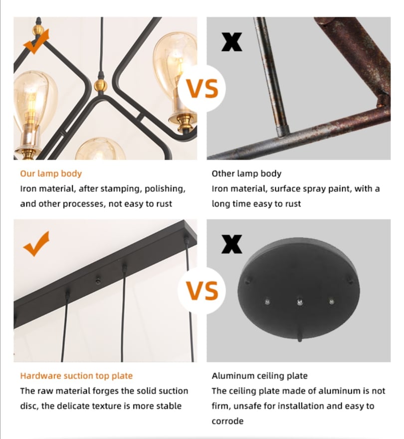 Glass E14 LED Pendant Light Indoor Living Room Restaurant Hanging Modern Chandelier