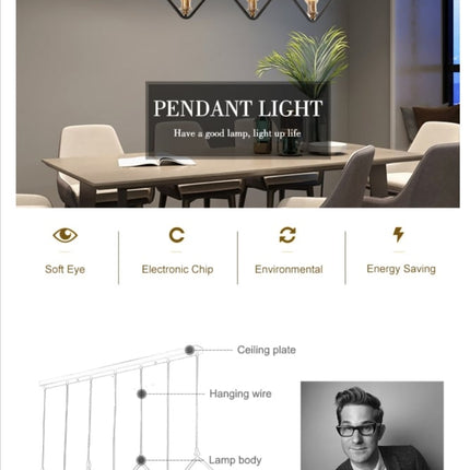 Glass E14 LED Pendant Light Indoor Living Room Restaurant Hanging Modern Chandelier