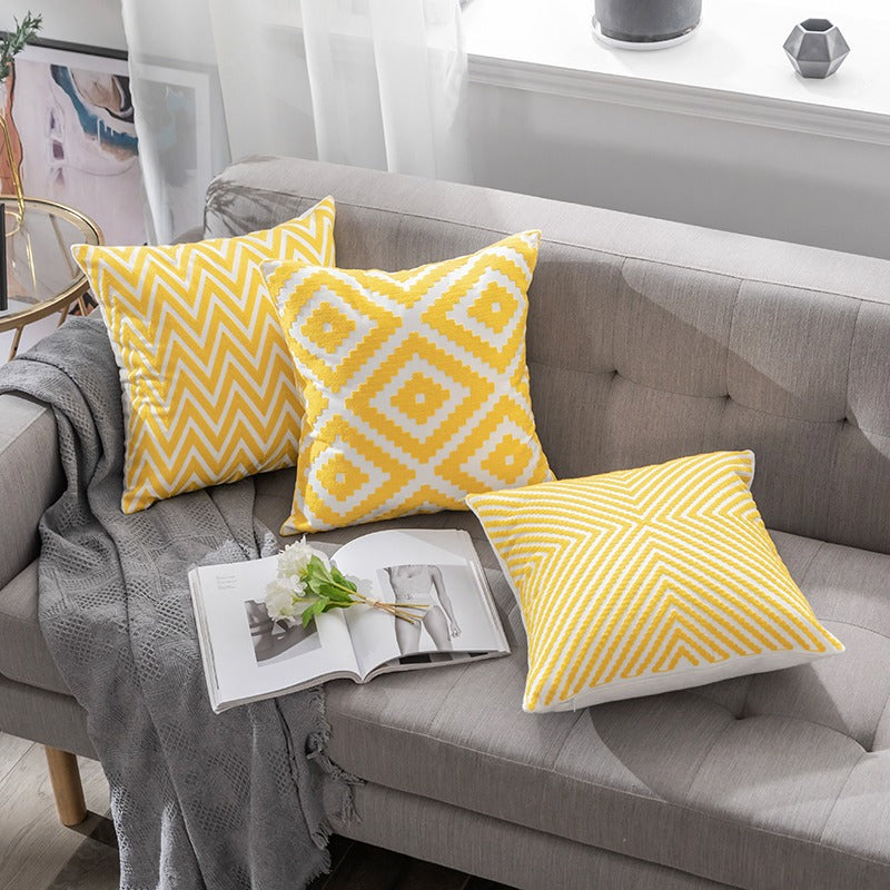 Custom Cotton Embroidered Cushion Cover High Quality Pillow Case Home Decor