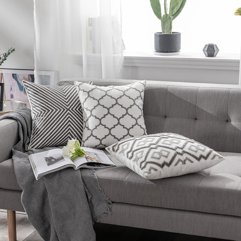 Custom Cotton Embroidered Cushion Cover High Quality Pillow Case Home Decor