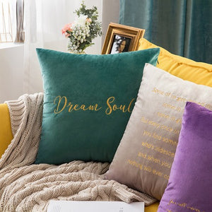 Luxury Nordic Colorful Square Pillow cushion covers velvet embroidery cushion cover For Home Decor