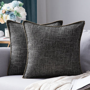 Solid Velvet Pillow Case Farmhouse Linen Cushion Cover