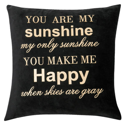 Supplier Home Decor Sofa Black Pillow Case Velvet Gold Stamping Throw Pillow Cover Leaves Letters Foil Cushion Covers