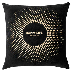 Supplier Home Decor Sofa Black Pillow Case Velvet Gold Stamping Throw Pillow Cover Leaves Letters Foil Cushion Covers