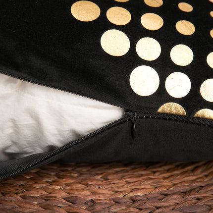 Supplier Home Decor Sofa Black Pillow Case Velvet Gold Stamping Throw Pillow Cover Leaves Letters Foil Cushion Covers