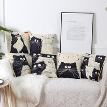 Загрузить изображение в средство просмотра галереи, print pillow cushion covers cat decorative pillow covers animal cushion covers
