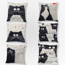 Загрузить изображение в средство просмотра галереи, print pillow cushion covers cat decorative pillow covers animal cushion covers
