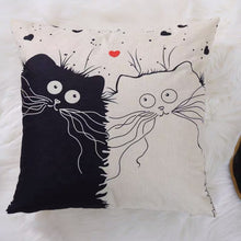 Загрузить изображение в средство просмотра галереи, print pillow cushion covers cat decorative pillow covers animal cushion covers
