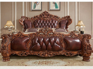 american bedroom furniture set wooden luxury king size genuine leather classic bed