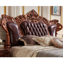 Load image into Gallery viewer, american bedroom furniture set wooden luxury king size genuine leather classic bed
