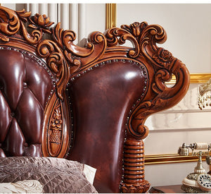 american bedroom furniture set wooden luxury king size genuine leather classic bed