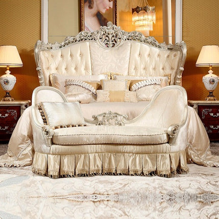 Antique royal solid wood bedroom set for home Luxury classic king size bedroom furniture