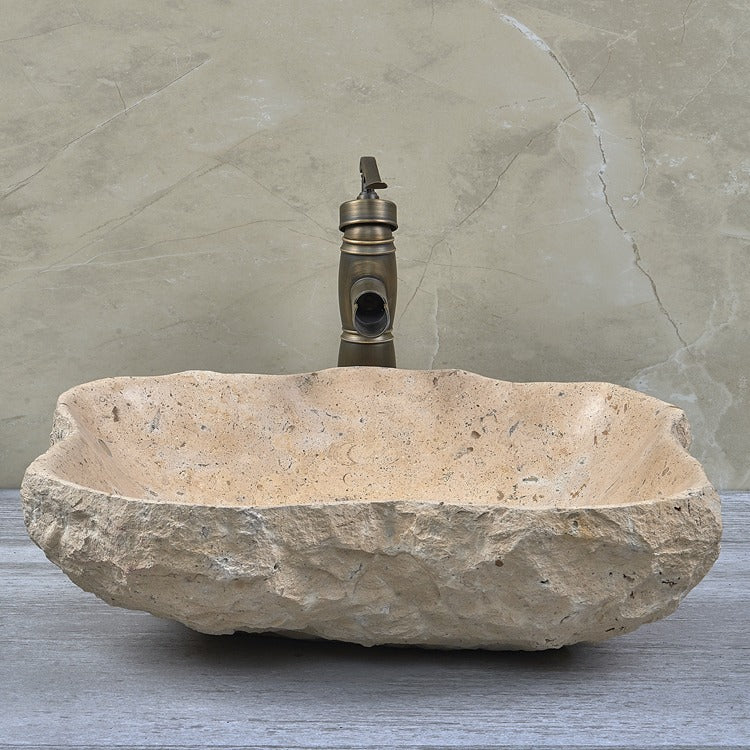 Art Bathroom Cream Marble Wash Basin