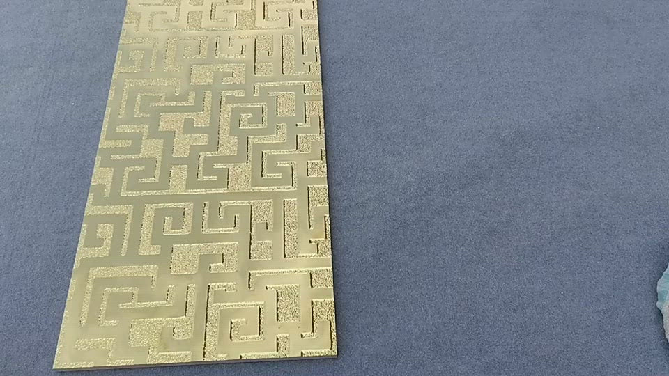 Springletile 3d Ceramic Decorative Pattern Golden Luxury Hotel Living Room Wall Tiles (Sold Per Box