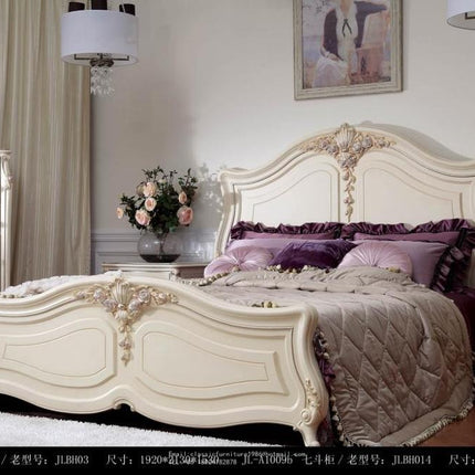 Schlafzimmer-Set, königlicher Luxus, antikes Design, Holzmöbel, europäisches Tufting 