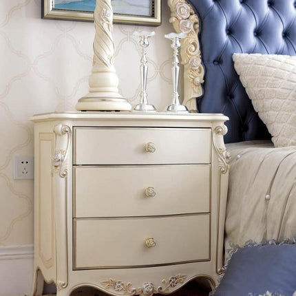 Schlafzimmer-Set, königlicher Luxus, antikes Design, Holzmöbel, europäisches Tufting 