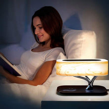 Load image into Gallery viewer, Bedside Table Lamp BT Speaker and Wireless Charger Sleep Mode Stepless Dimming Tree Light Wireless Charging Desk Lamp
