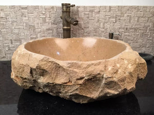 Beige marble artistic wash basin