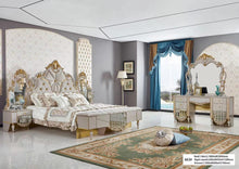 Load image into Gallery viewer, cama luxury bedroom set king size solid wood bed frames gold European luxury wooden bed other beds with wardrobe
