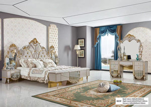 cama luxury bedroom set king size solid wood bed frames gold European luxury wooden bed other beds with wardrobe