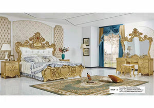 cama luxury bedroom set king size solid wood bed frames gold European luxury wooden bed other beds with wardrobe