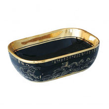 Lade das Bild in den Galerie-Viewer, Ceramic Wash Basin Table Top Black and Gold Edition Dragon
