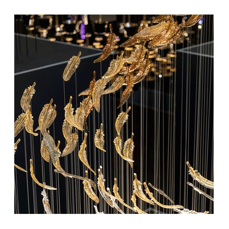 Chandelier for hotel Pendant Light Led Copper Luminous Acrylic Lamp Decorative Modern Style "Price depends on the size you need"