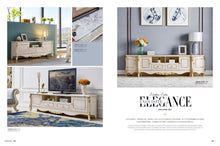 Load image into Gallery viewer, Antique leather headboards with night stands and dressing table luxury king size bed
