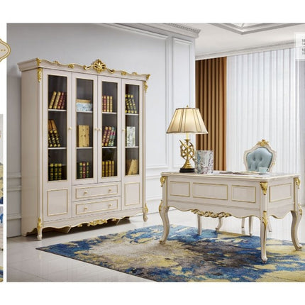 Antique Royal European Style Solid Wood Bedroom Furniture Classic Bedroom Set