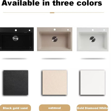 Évier en quartz à double cuve simple, évier de cuisine fait main 