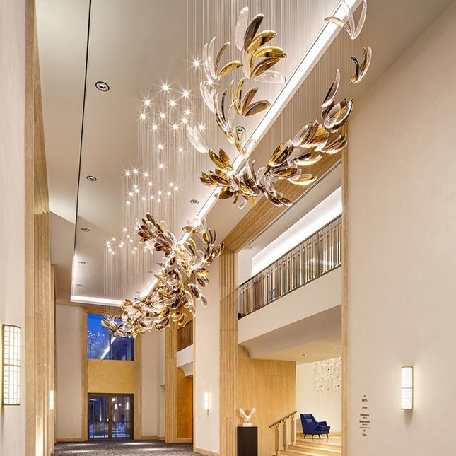 Wohnzimmerlampe mit Kristalllüster, luxuriös, modern, minimalistisch 