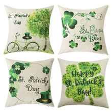 Cargar imagen en el visor de la galería, Custom pillow manufacturer pillow case print green clover decorative pillow covers linen cushion cover
