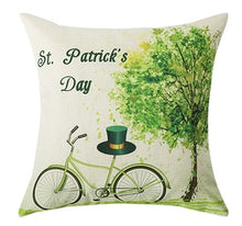 Cargar imagen en el visor de la galería, Custom pillow manufacturer pillow case print green clover decorative pillow covers linen cushion cover
