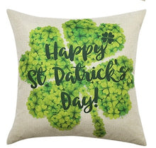 Cargar imagen en el visor de la galería, Custom pillow manufacturer pillow case print green clover decorative pillow covers linen cushion cover
